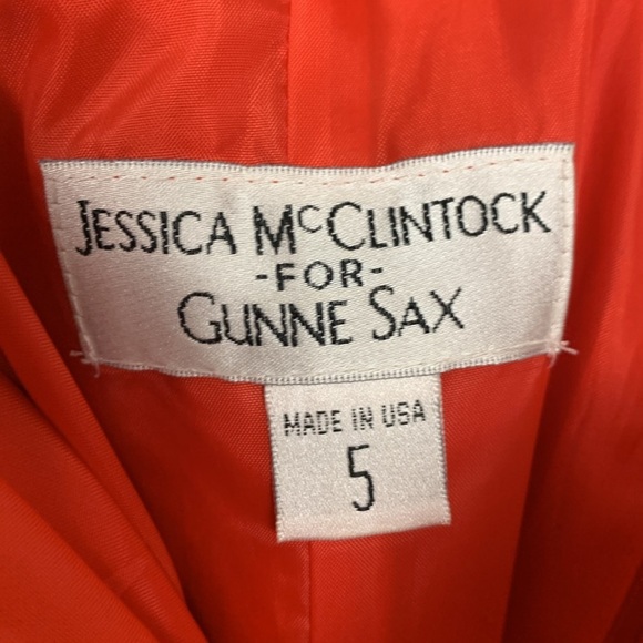 Gunne Sax by Jessica McClintock Vintage formal red dress w bling bubble hem - Picture 6 of 6